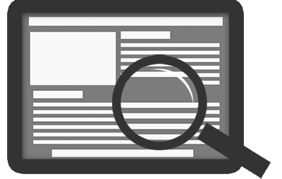 In-Depth Website Audit and Analysis - magnifying glass over webpage icon